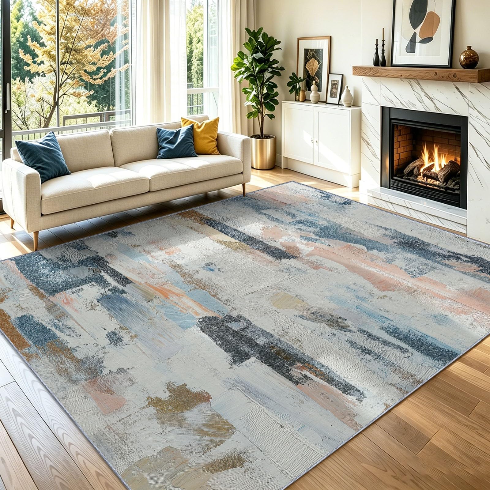Tapis doux antidérapant pour entrée intérieur 60x90 cm lavable