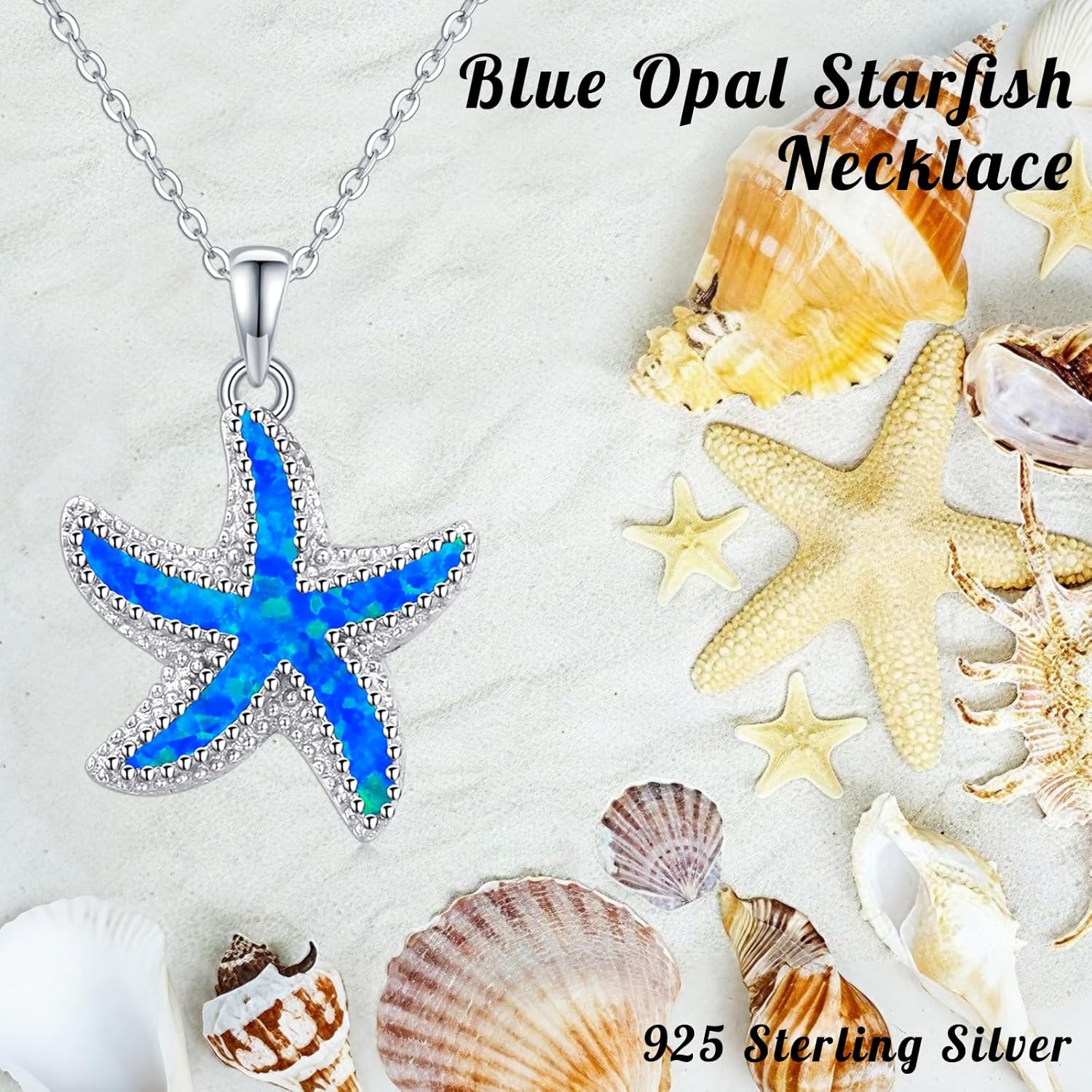 Starfish Necklace S925 Sterling Silver Summer Ocean Themed Beach Lucky Sea Star Marine Pendant Choker Necklace Starfish Jewelry Inspirational Jewelry for Women - Image 6