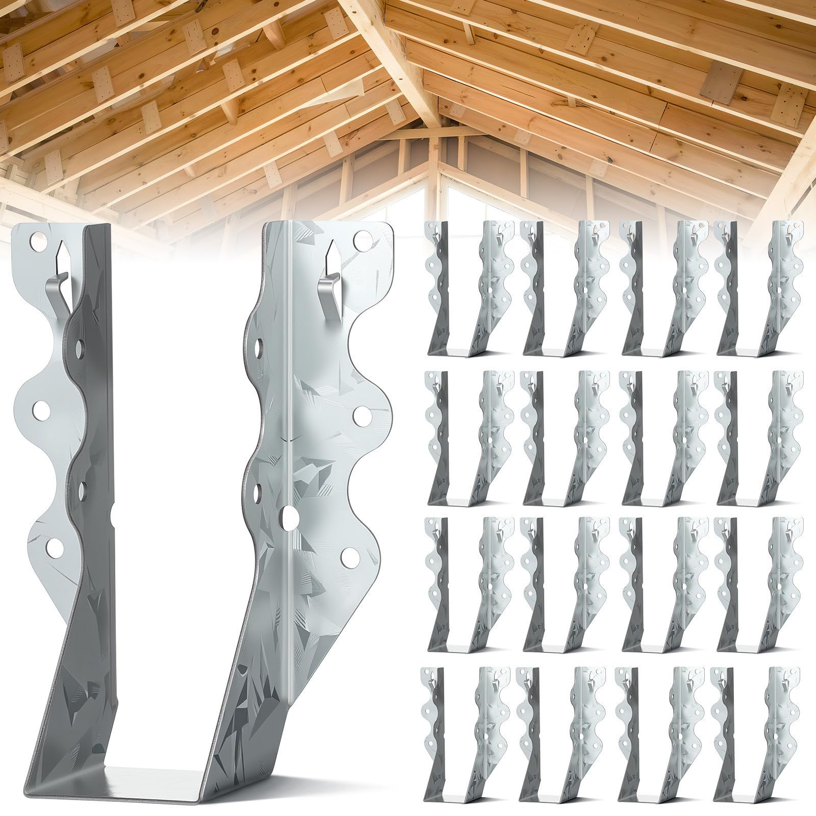 20 Piezas Soporte para Vigas Lu26 de Acero Galvanizado