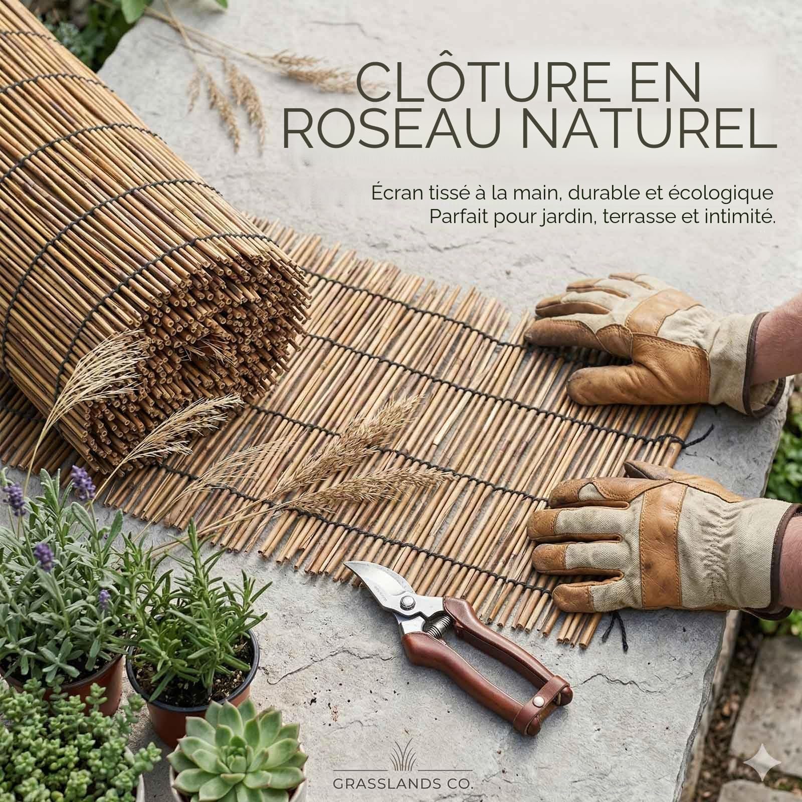 Store Bambou Extérieur, Store Enrouleur sans Perçage en Roseau, Rideau Thermique Anti Chaleur Et Occultant pour Balcon Et Terrasse(W125 x H215 cm)