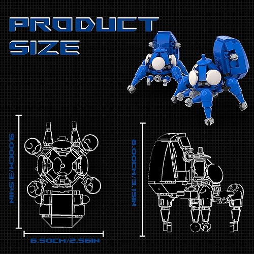 Miniatura 2 de Juego de 2 bloques de construcción de Ghost in The Shell, juego de construcción creativo de cómic de batalla móvil Mecha Tachikoma compatible con
