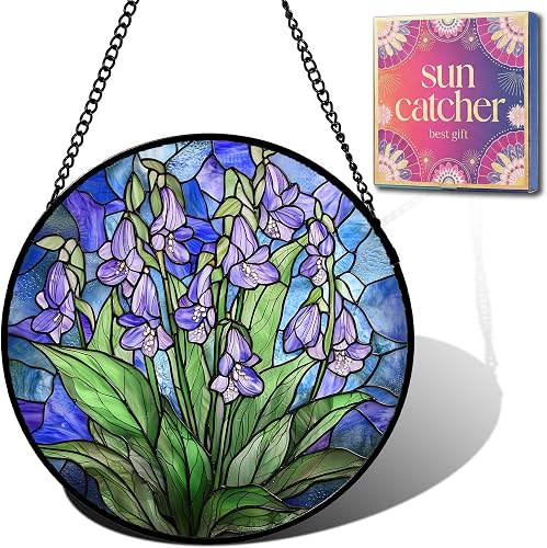 Purple Iris Flower Acrylic Suncatcher Sun Catchers Indoor Window Gifts 7.8"