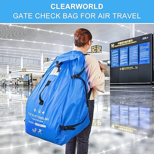 Miniatura 2 de Clearworld Bolsa de viaje para asiento de automóvil para viajes aéreos, bolsa duradera para control de puerta para el aeropuerto, bolsa de