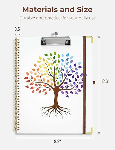 Miniatura 3 de Mymazn Portapapeles con almacenamiento, portapapeles con bloc de notas recargable de 11 x 8.5 pulgadas, 5 carpetas adicionales con 10 bolsillos para