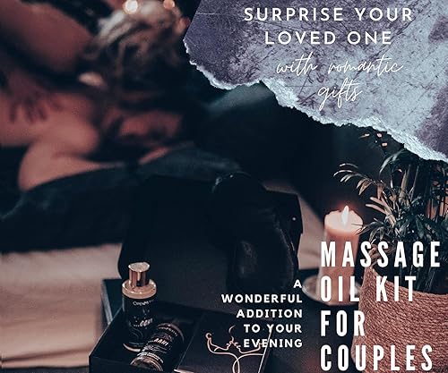 Miniatura 2 de OpenMity Aceite de masaje para parejas caja de noche de cita con juego de aceite de masaje relajante para la cita nocturna perfecta, incluye dos
