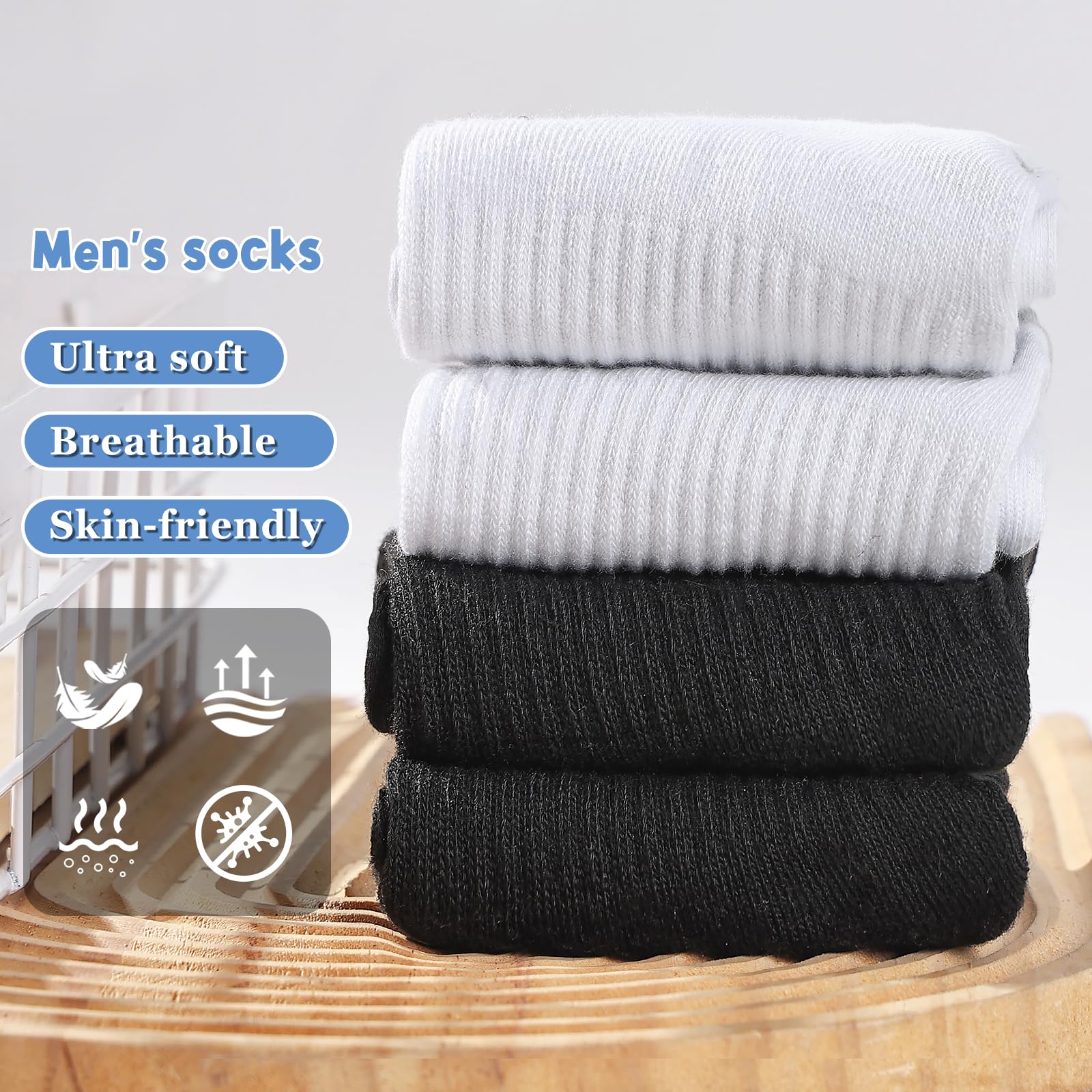 20 paia di calzini unisex in cotone, traspiranti, imbottiti, comodi, per allenamento, escursionismo, sport, corsa
