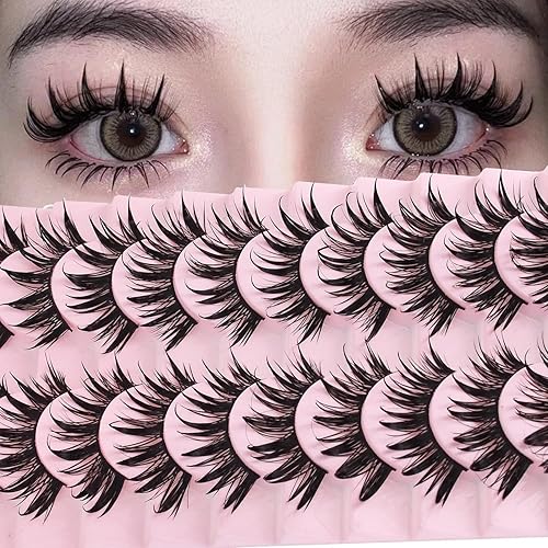 Miniatura 6 de 10 pares de pestañas de manga con aspecto húmedo, estilo japonés, para cosplay, pestañas puntiagudas, pestañas de anime, 16 mm, pestañas de muñeca