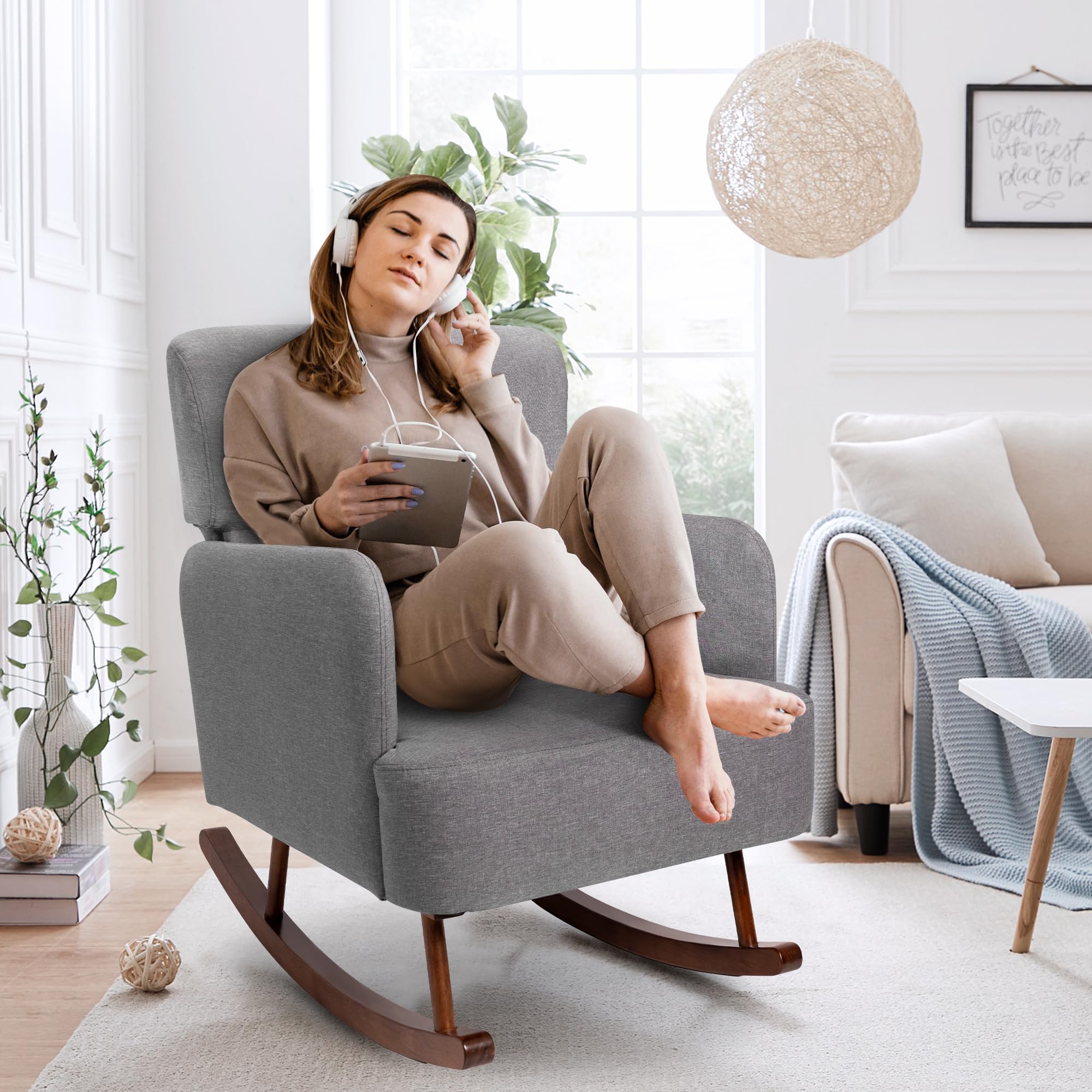 Modern Rocking Chair COCO DESIGN Modern Indoor Rocking Chair With