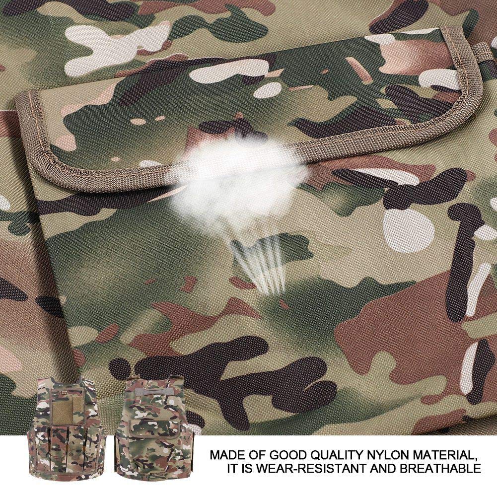 Alomejor Army Multi Terrain Camouflage Vest Camo Combat Vest para niños Juegos al aire (CP Camouflage)