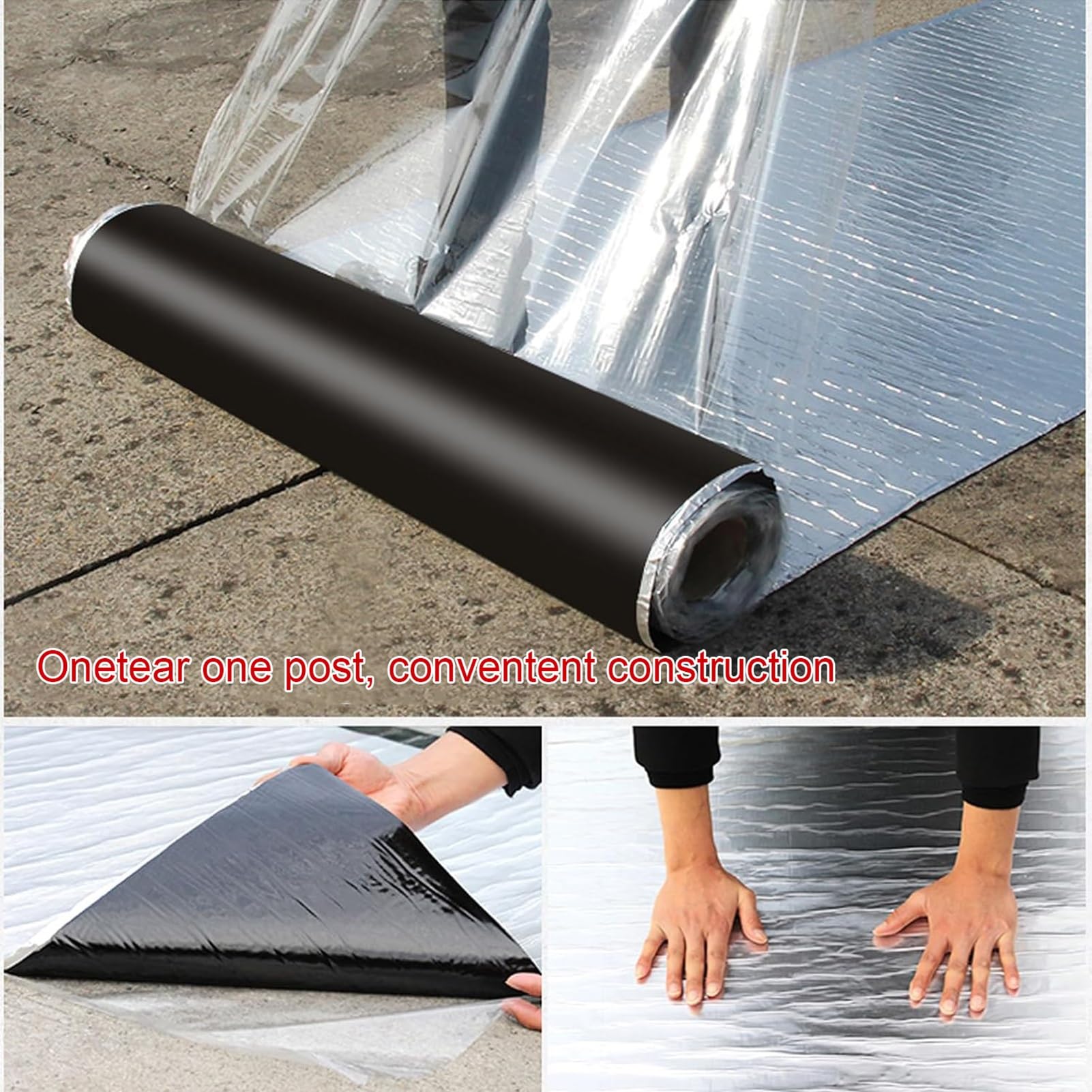 Nastro adesivo in alluminio, sigillante bituminoso impermeabile per perdite sul tetto, crepe e riparazioni di tubi, nastro resistente e durevole (5 m x 0,5 m)
