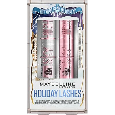 Maybelline Lash Sensational Holiday Makeup Kit, Includes Full-Size Sky High Mascara and Lash Sensational Glitter Mascara, 1 Makeup Gift Set