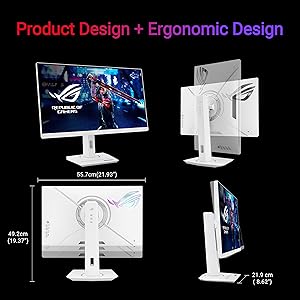 ASUS ROG Strix 25 (24.5-inch viewable) 1080P HDR Gaming Monitor (XG259QNG-W) - White, Full HD, 380Hz, 0.3ms, Fast IPS, Low Motion Blur Sync, FreeSync Premium, DisplayWidget, Ergonomic, 3 yr Warranty