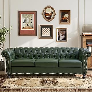LEVNARY Chesterfield Sofa, 3 Seater Tufted Couch for Living Room, Classi...