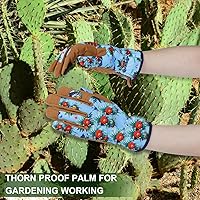 Vista 6 de Guantes de Jardinería de Cuero MERTURN para Mujeres, Guantes de Jardín a Prueba de Espinas, Guantes de Trabajo Compatibles con Pantalla Táctil