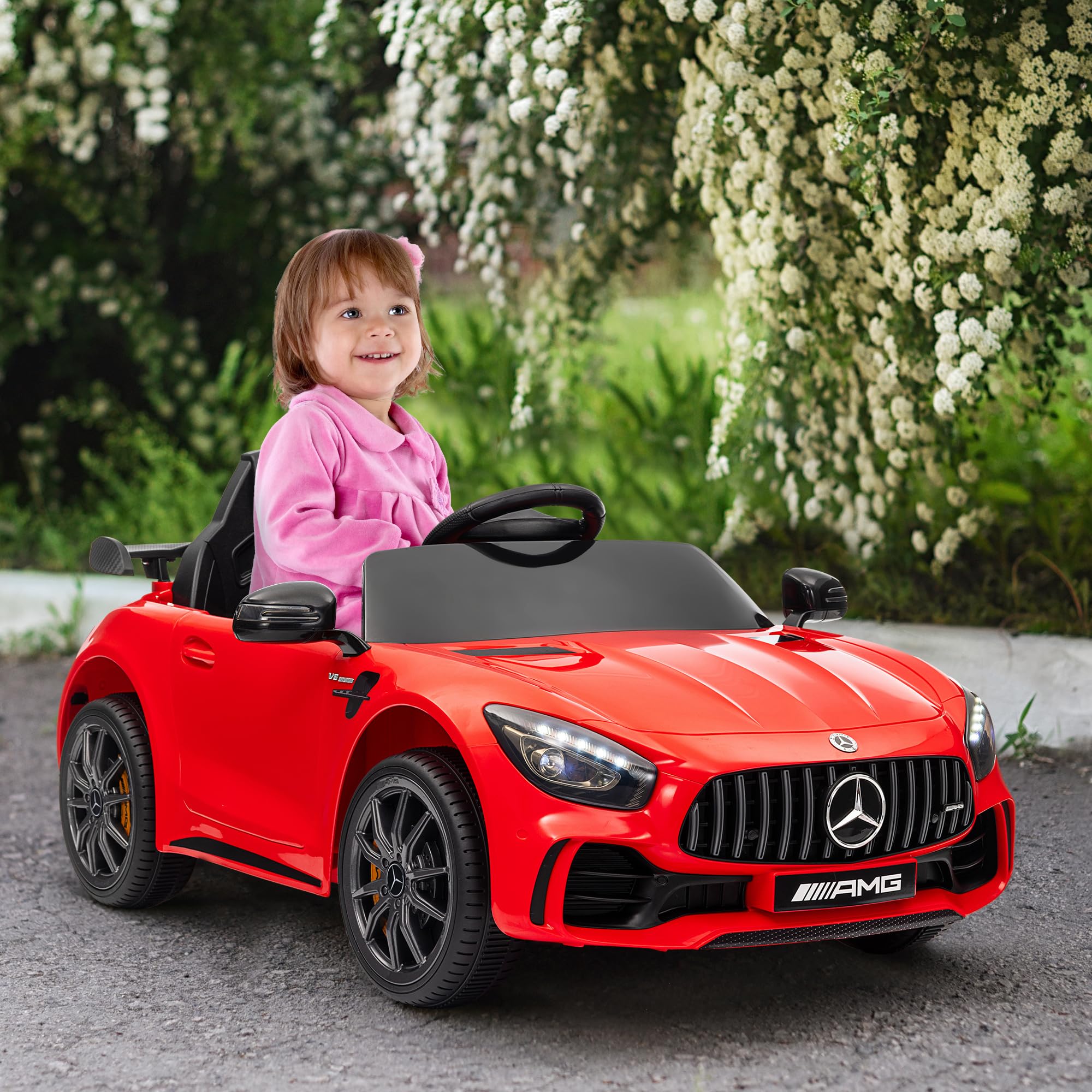 AIYAPLAY Elektro-Kinderauto 12V Kinderauto Mit Fernbedienung, Belastbarkeit 60 Kg, (1-tlg), Für 37-96 Monate, Schwarz, Elektrisches Babyauto, Elektro Spielzeug Elektroauto