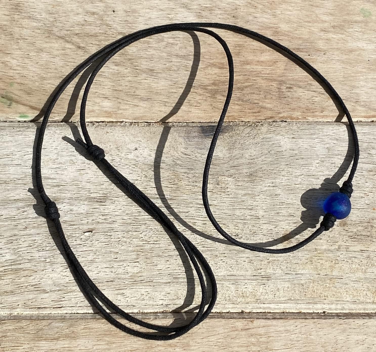 Mens Sea Glass Ocean mix Necklace - Men Surfing Seaglass Waterproof, Hawaii Jewelry, Hawaiian Vibes, Women Cute Choker, Beach Aesthetic Accessories, African Ocean Recycle Bead, Summer