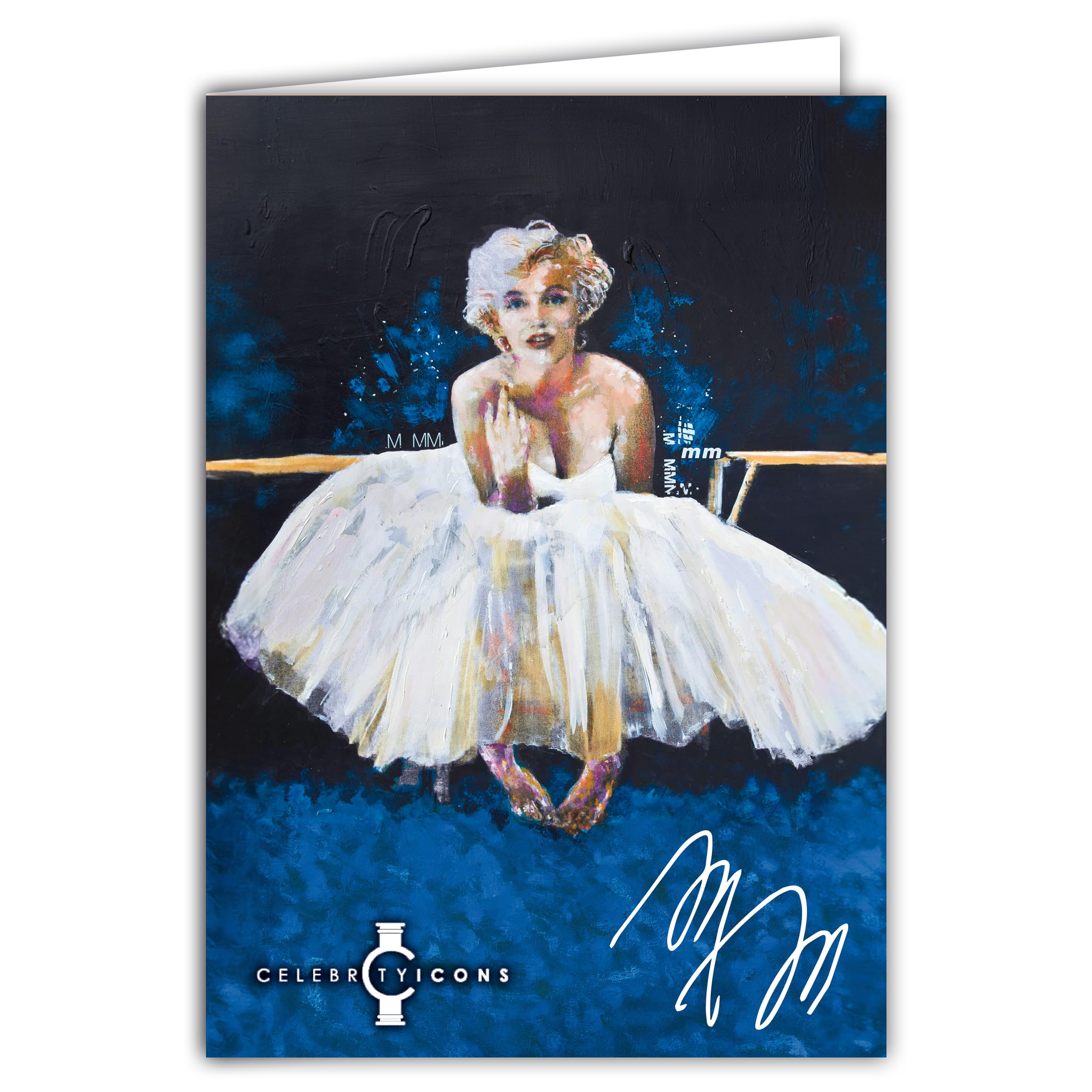 IETSCPXL-19771 Maxi Card XL 22 x 31 cm Marilyn Monroe Actress American Singer Celebrity Icons Sidney Maurer Official Licensed Interior 44 x 31 cm with Envelope - Birthday Gift