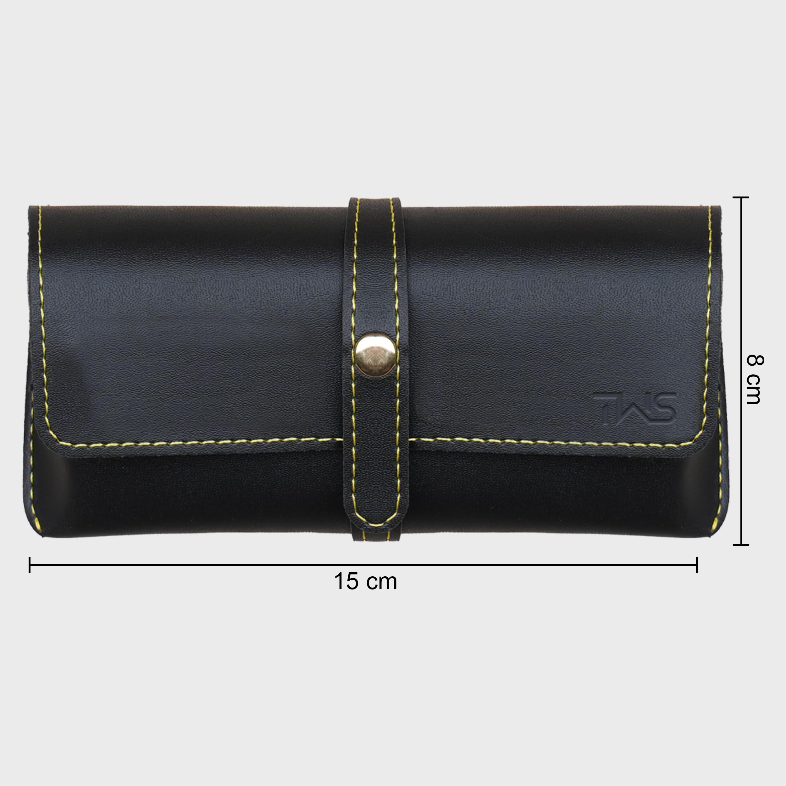 The Wallet Store Leather Eyewear Case for Men & Women Specs Cover - Black