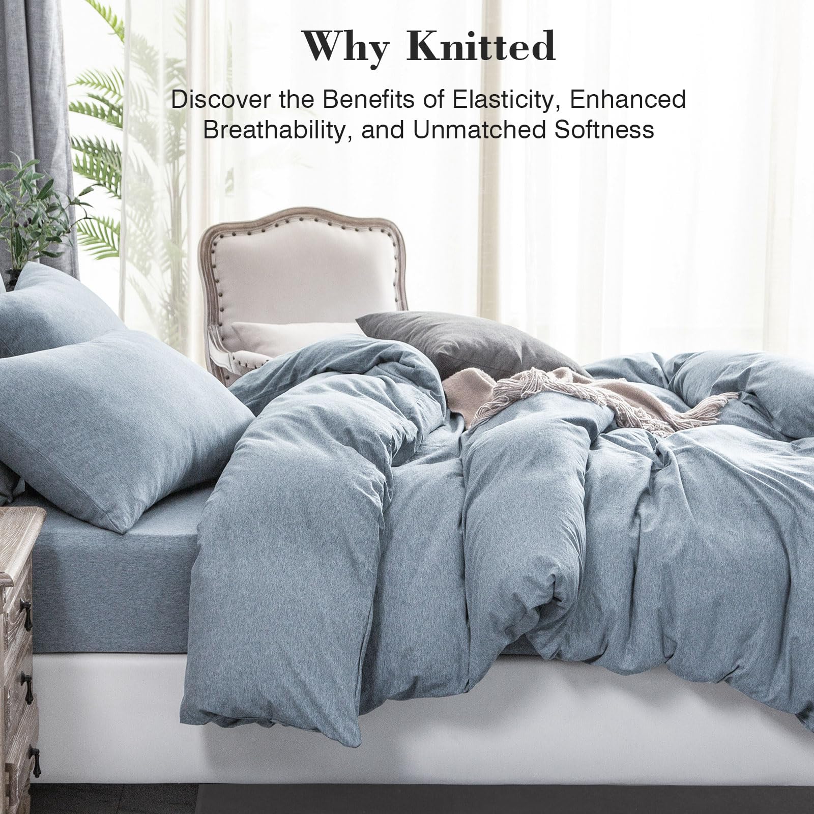 PURE ERA ジャージーニット掛け布団カバーセット 100% Tシャツ コットン スーパーソフト 快適 寝具3点セット ジッパー開閉付き(ヘザーベージュ、キング) PURE ERA ジャージーニット掛け布団カバーセット 100% Tシャツ コットン スーパーソフト 快適 寝具3点セット ファスナー開閉  (ソリッドオリーブグリーン キング)