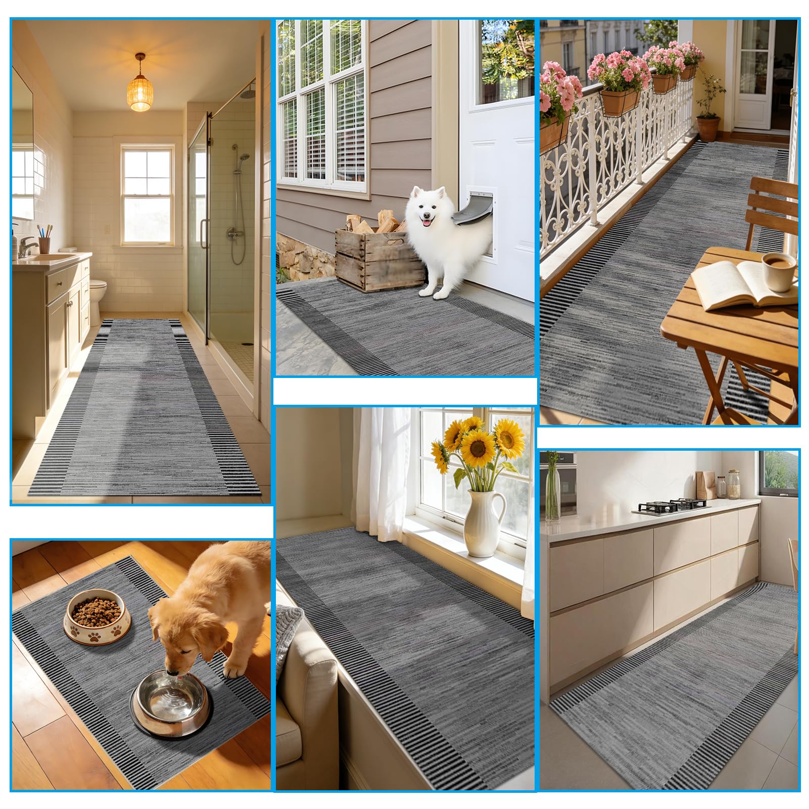 Tapis de Couloir Long, Tapis pour Cuisine Devant évier 70 x 180 cm