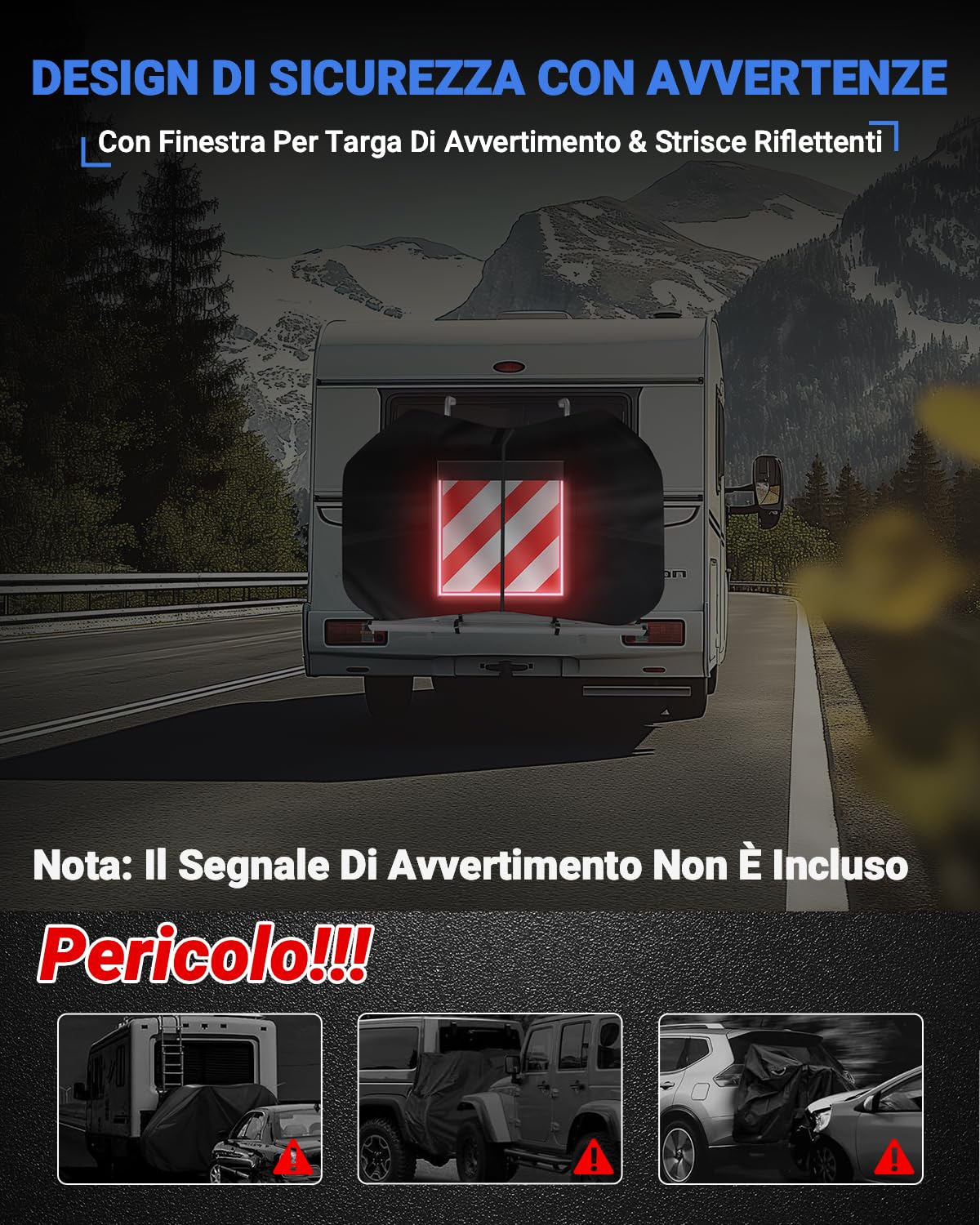 SUPAREE Telo Copri Bicicletta Camper Telo Copri Bici per Camper Telo Bici Camper per 2-3 Bici Impermeabile 420D Oxford Heavy Duty per Camper da Trasporto Viaggio