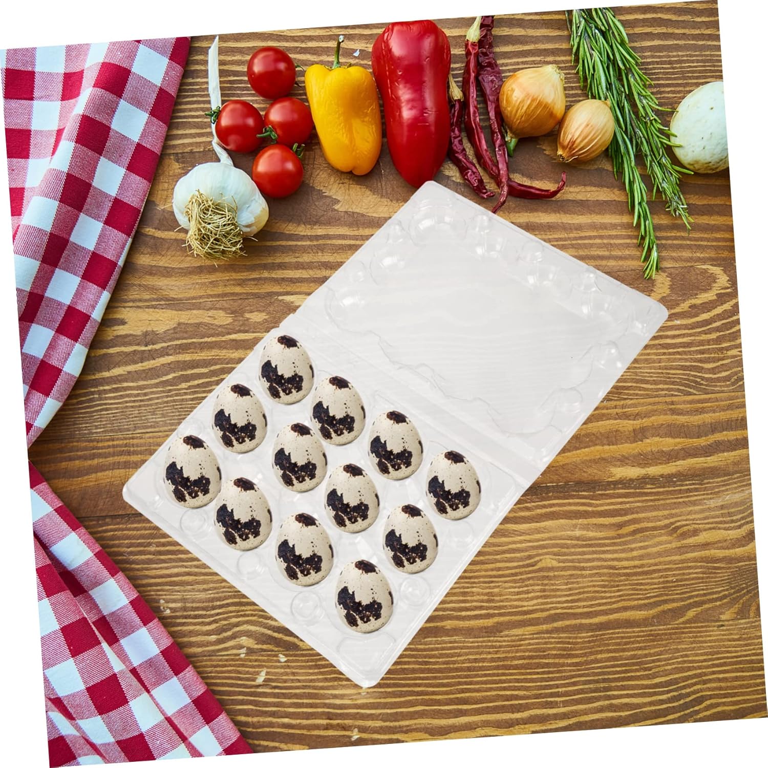 50pcs Quail Trays with Cover Holders for Kitchen Supermarket Home Use Lightweight and Material Non-breakable Design