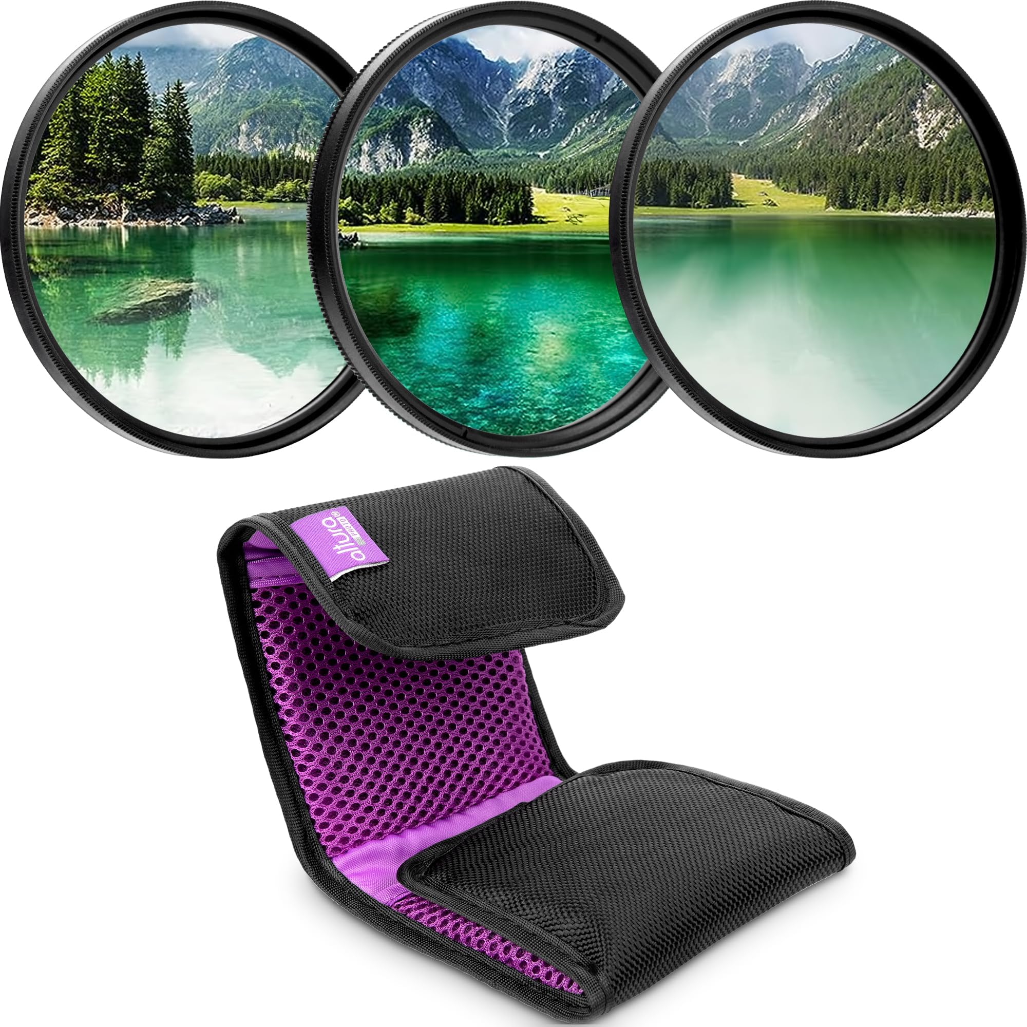 77mm Lens Filter Kit - Multi-Coated UV Protector, CPL Polarizing and ND Neutral Density Filters + Case for Camera Accessories & Lenses