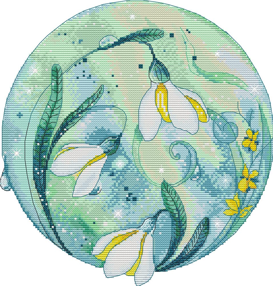 Awesocrafts Cross Stitch Stamped Kits White Lily of The Valley Easy Patterns Cross Stitching Embroidery Needlework Kit Supplies