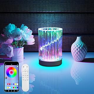 LED Lighted Vase for Flowers, 5-in-Tall RGB Color Changing Flower Vase, ...