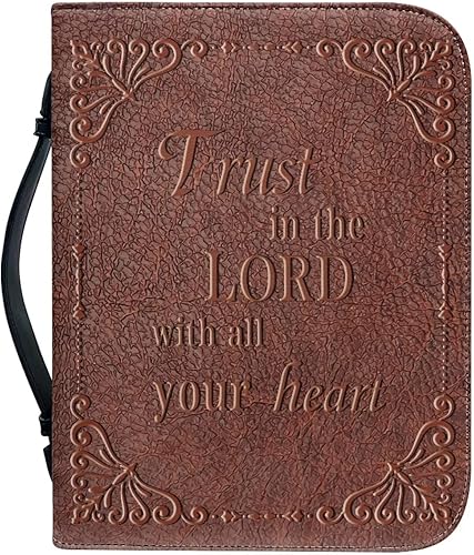Miniatura 21 de Bolsas de cuero para iglesia, funda de Biblia gris león, bolsa protectora de la Biblia de poliuretano, funda de transporte portátil con asa