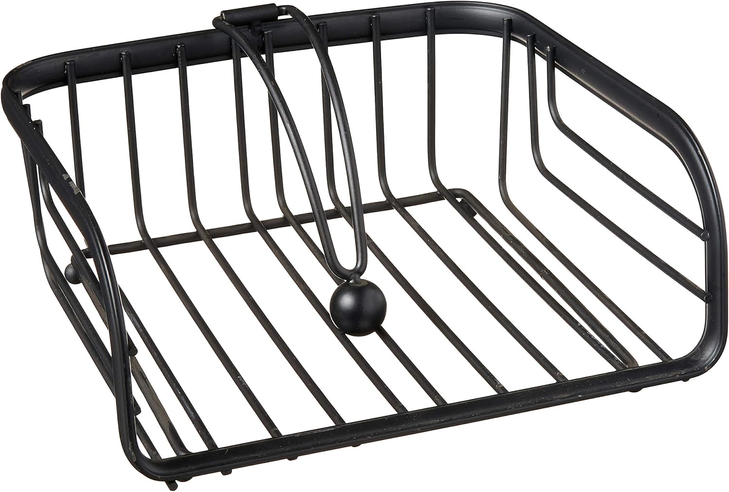 Spectrum Diversified Ashley Flat Holder with Weighted Arm, Kitchen Napkin Dispenser, Sturdy Steel Kitchen & Dining Room Decor, Large, Black : Home & Kitchen