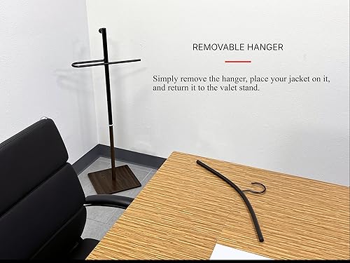 Miniatura 3 de Proman Products VL17240 Kumo - Organizador de valet de metal independiente con colgador extraíble, barra para pantalones, 2 tonos (negronogal), 11.5