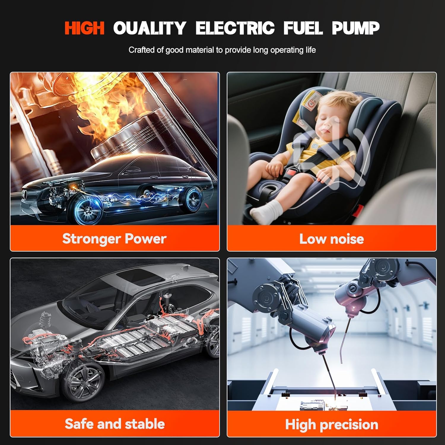 GRACEGALAXY Electric Fuel Pump Compatible with Chrysler 300 2020, Dodge Charger 2017-2019 – Replaces 68367541AA – 12V, 84W, High Pressure, Direct Fit – with Fuel Level Sensor