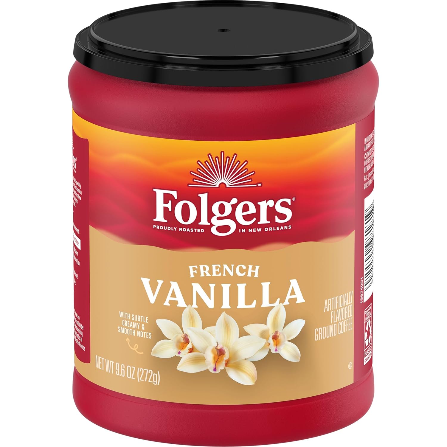 Folgers French Vanilla Flavored Ground Coffee, 9.6 Ounce
