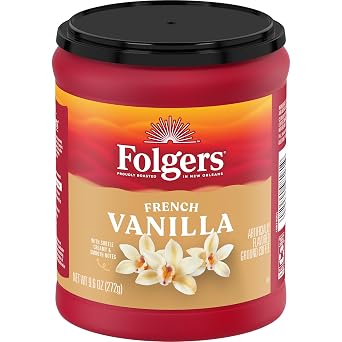 Folgers French Vanilla Flavored Ground Coffee, 9.6 Ounce