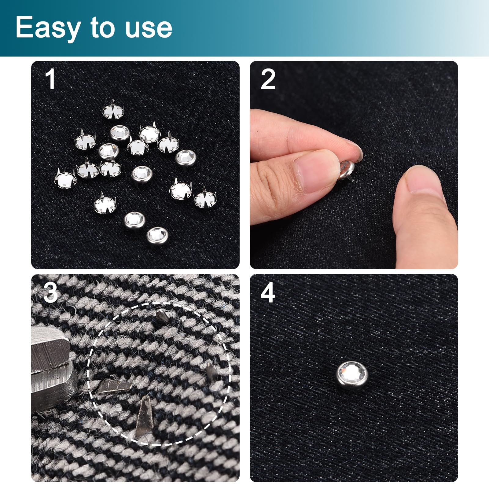 Amazon.co.jp: uxcell 100個入り ラインストーンスタッドリフィル 8mm