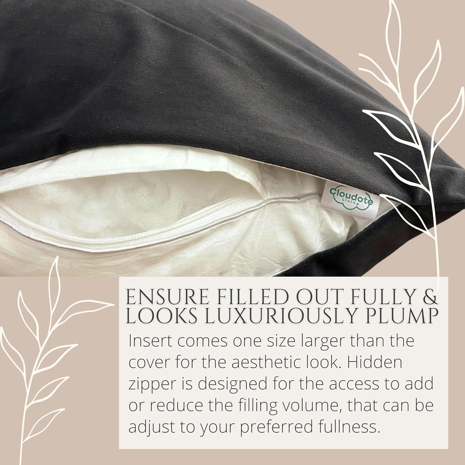 Solid Color Velvet Throw Pillow with Insert Included (Navy Blue, 18"x18"), Decorative Pillow for Sofa, Couch, Bed, Chair Cushion - Image 3