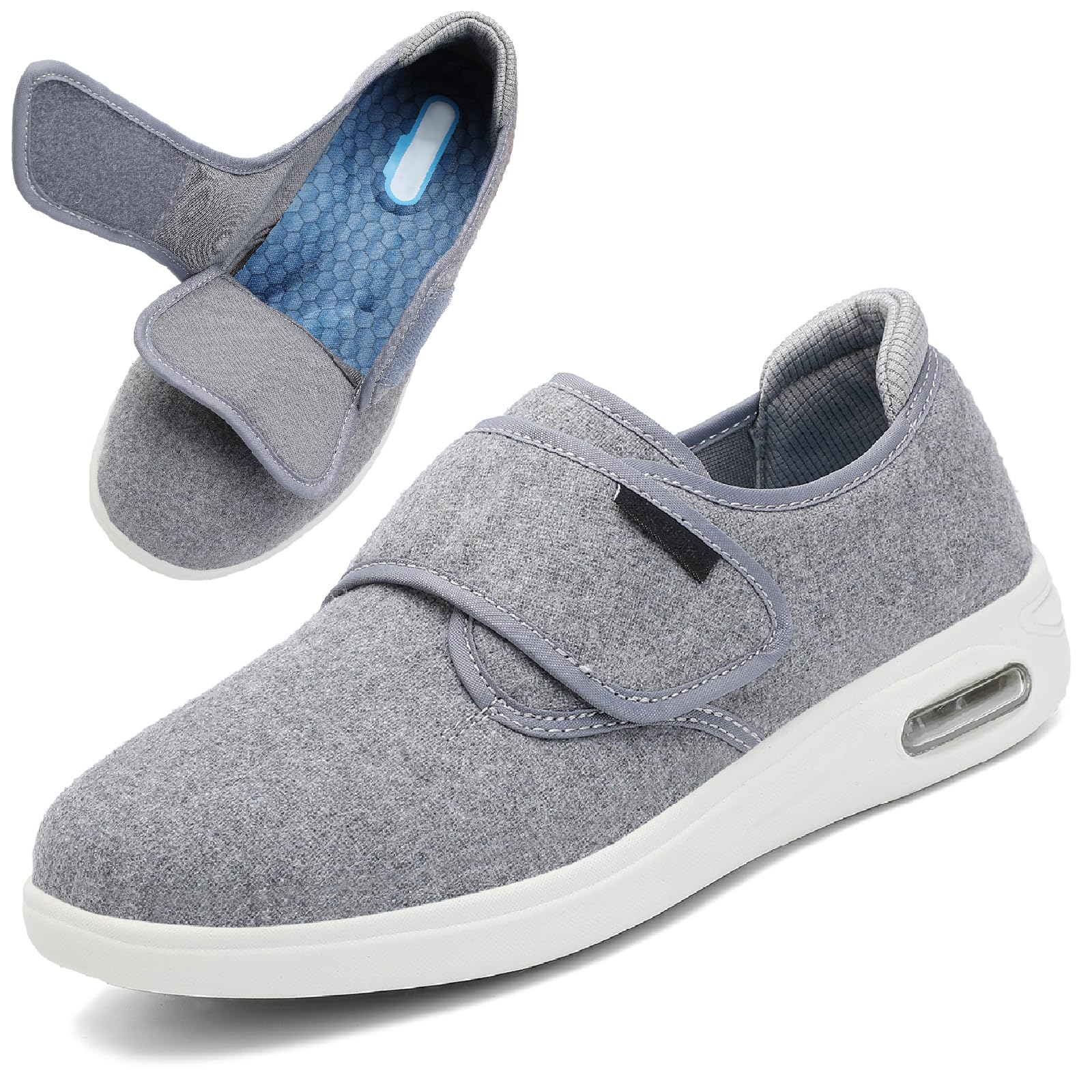 Bardzo szerokie buty dla cukrzyków dla kobiet i mężczyzn, regulowane buty do chodzenia z oddychającą, wygodną podszewką, antypoślizgowe kapcie outdoorowe dla opuchniętych stóp