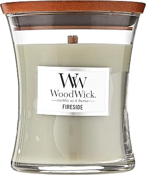 WoodWick Vanilla Bean Medium Hourglass Candle, 9.7 oz. & Fireside Medium Hourglass Candle, 9.7 oz.