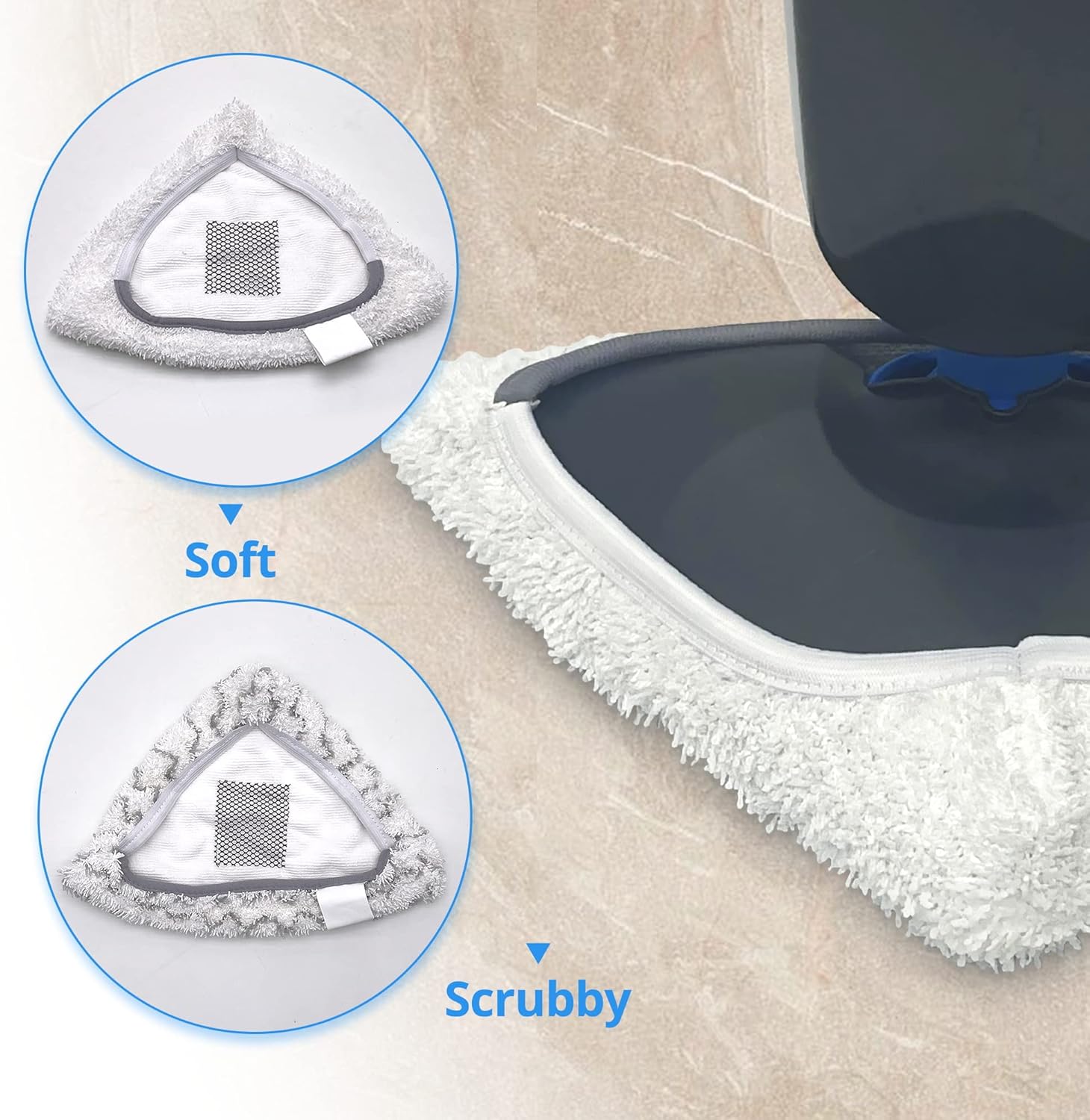 Smilefil 4 Pack Improved Steam Mop Select Replacement Pads 76B2A Compatible with Bissell 94E9T(A) Steam Mop Select Lightweight Steam Cleaner. Compare Part 76B2A, TV #170-674