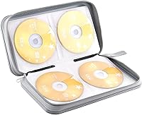 Vista 5 de Caja de CD Billetera, 80 Capacidad DVD VCD Medios Blu-ray Caso Cartera Titular Organizador de Almacenamiento (Plata)