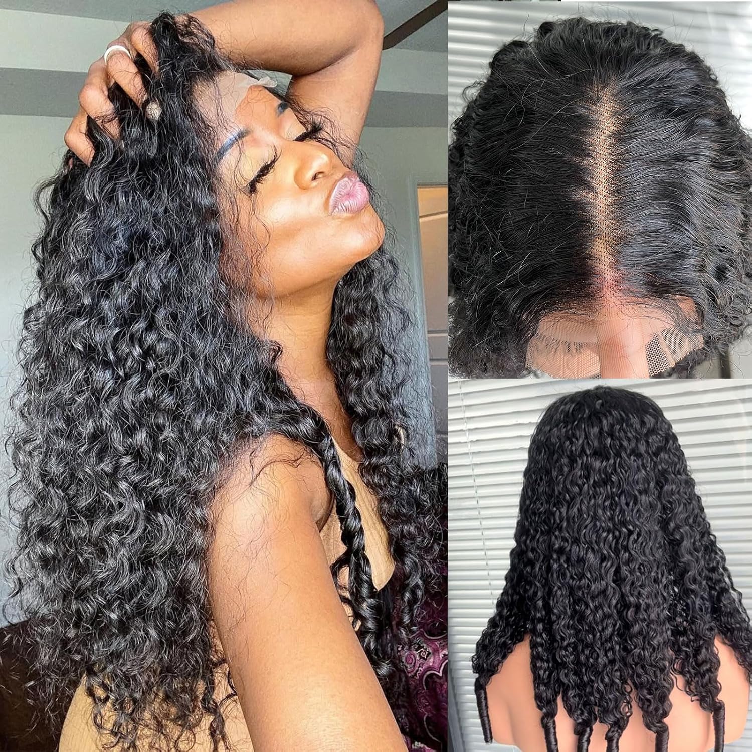 Burmese Curly Wig Human Hair 220 Density 5X5 HD Transparent Lace Closure Curly Human Hair Wig For Women 24 inch
