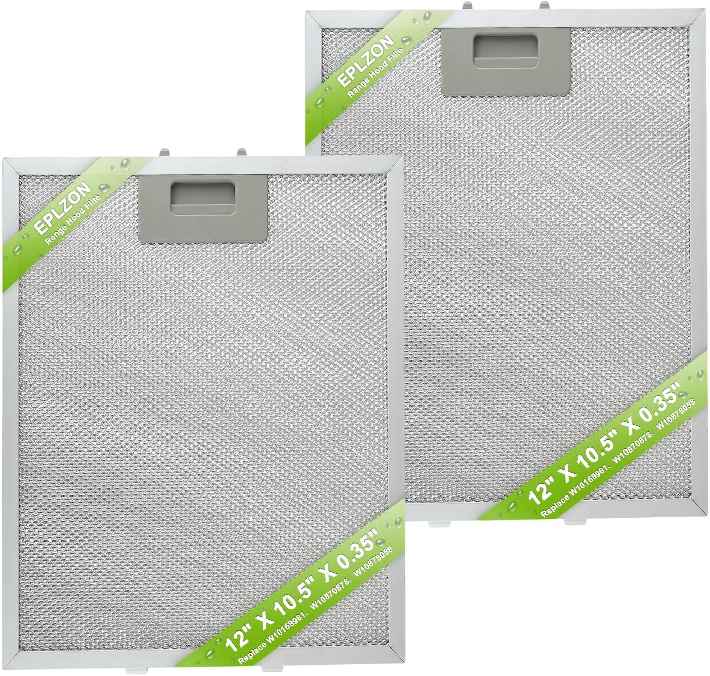 W10169961A Range Hood Filter Replacement 5 Layer Aluminum Mesh Hood Grease Filter Fit for Whirlpool, Kitchen Aid, Jenn-Air Range Hoods(2PCS)