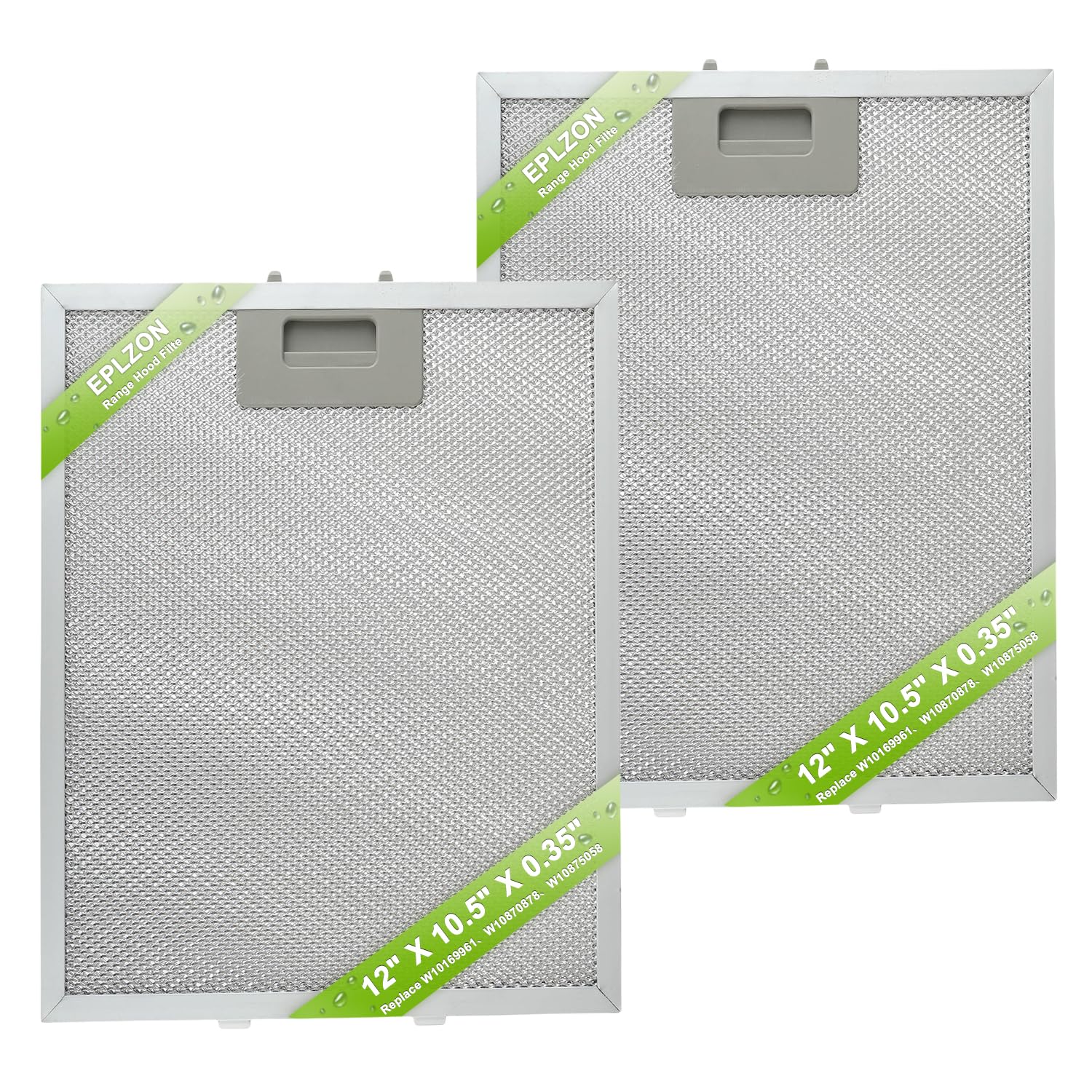 W10169961A Range Hood Filter Replacement 5 Layer Aluminum Mesh Hood Grease Filter Fit for Whirlpool, Kitchen Aid, Jenn-Air Range Hoods(2PCS)
