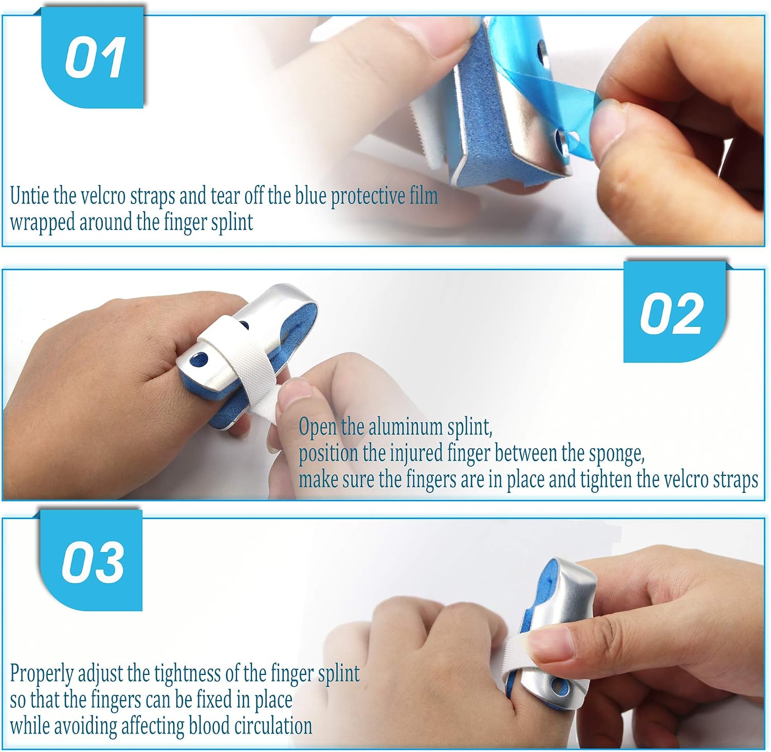 Trigger Finger Splint, Aluminum Thumb Splint Finger Support for Promote the Rehabilitation of Finger Fracture Fingers/Bent Finger, Finger Splints for Straightening (Small)