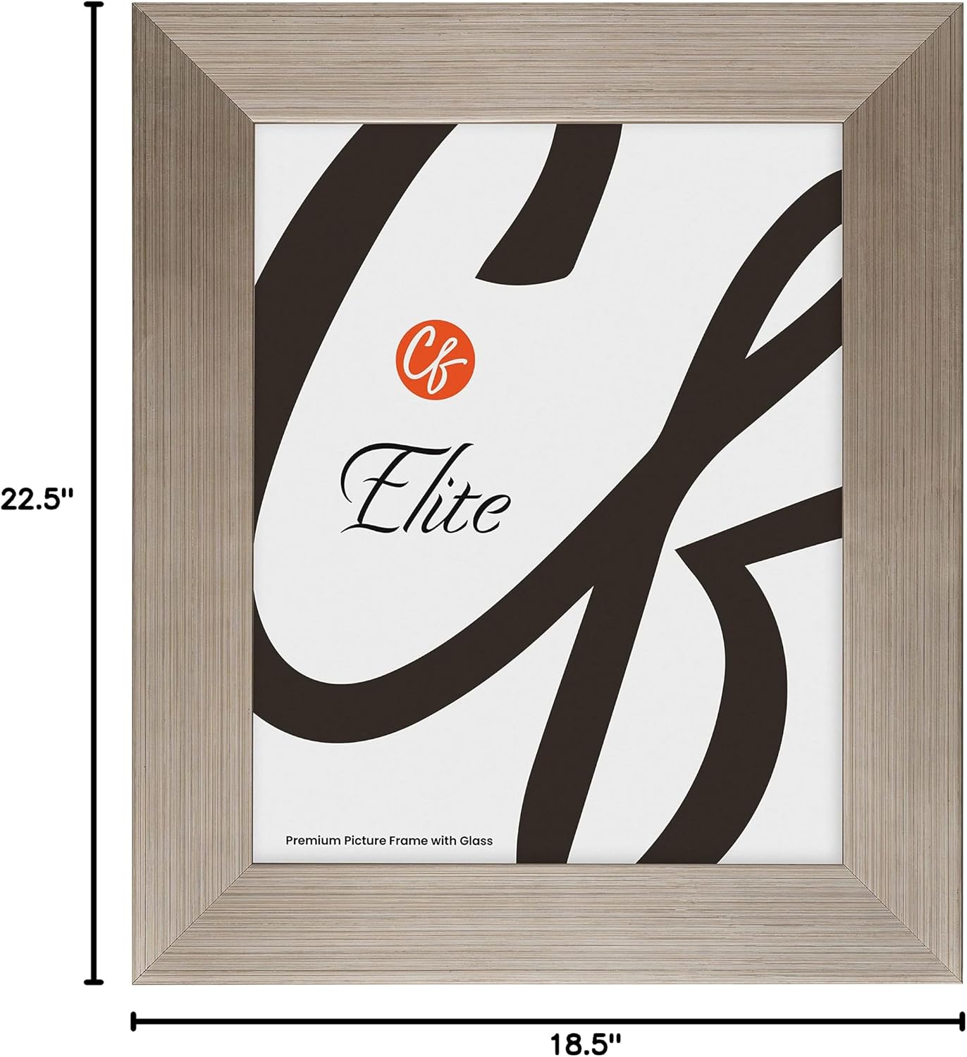 Craig Frames Elite Prism, 16x20 Picture Frame With Glass, Brushed Silver