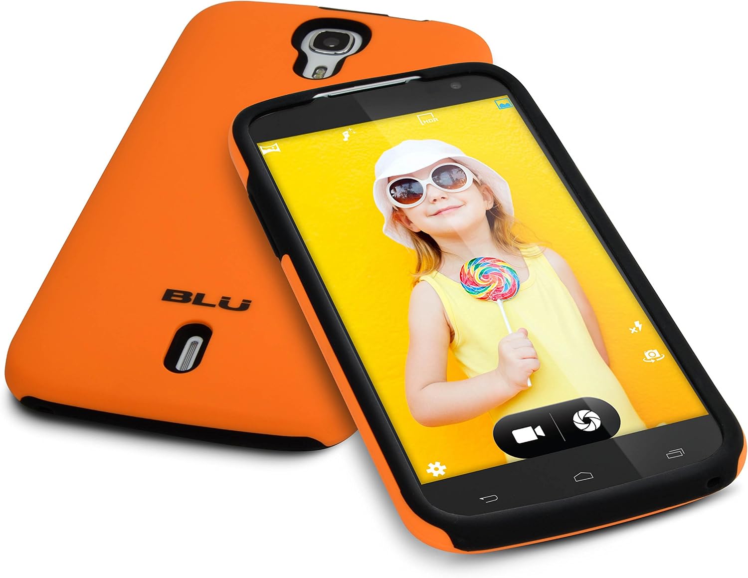BLU ArmorFlex PC+silicon case for Studio 6.0 HD - Carrying Case - Retail Packaging - Neon Orange+Black