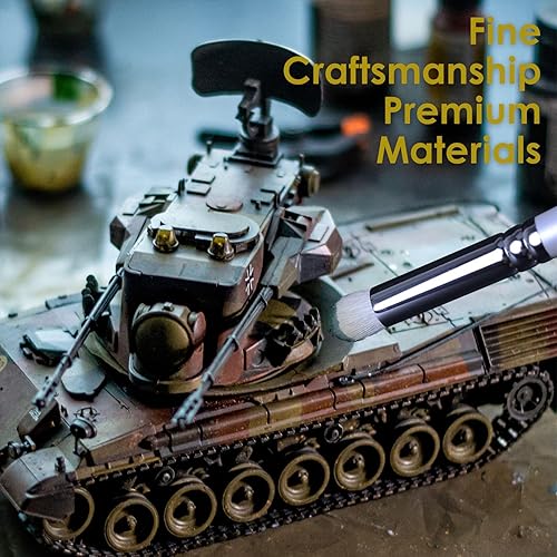 Miniatura 5 de GACDR Pintura en miniatura de pincel seco, juego de pinceles de secado de 5 tamaños para pintura de modelo de ciudadela de Warhammer en miniatura,