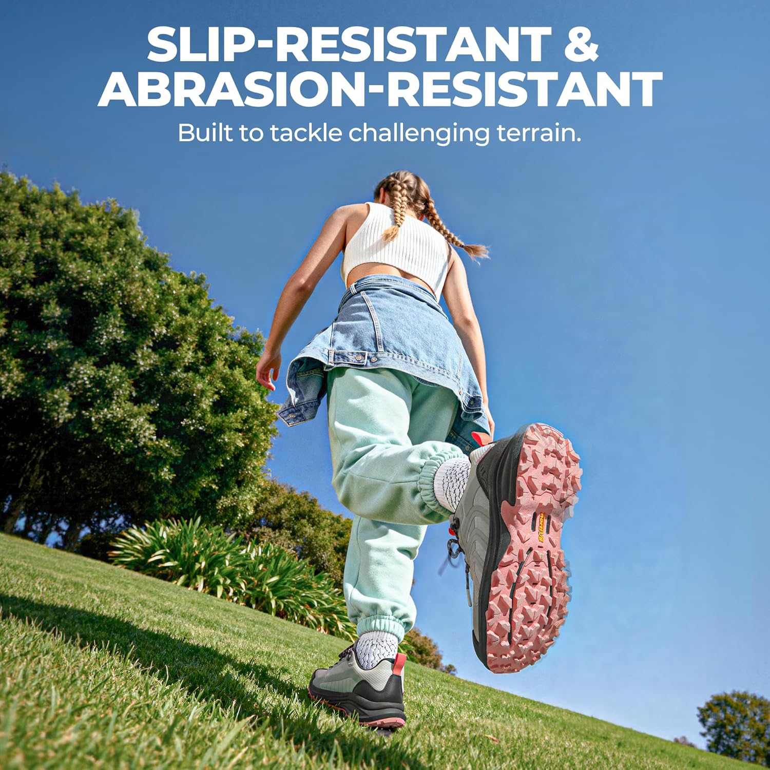 NORTIV 8 Women's Waterproof Hiking Shoes Lightweight for Walking All Day Comfort Non-Slip Outdoor Trekking Camping Climbing Fashion Sneakers Armadillo FieldLite - Image 8