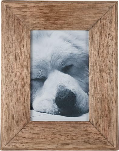 Foreside Home & Garden - Marco de fotos natural (4 x 6 pulgadas), madera natural, MDF y cristal